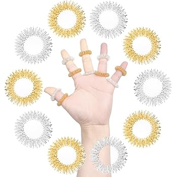 Amazon Com Acupressure Sujok Pain Therapy Finger Massager Circulation Rings Set Of 10 Enormous Benefits Health Personal Care