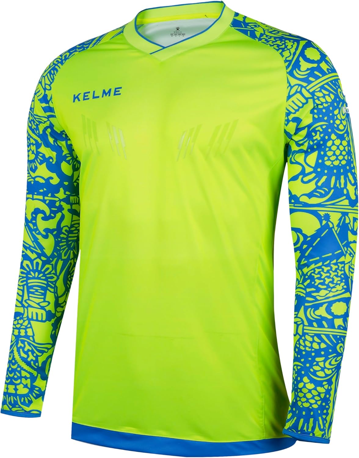 KELME Kids Goalkeeper Soccer Jersey Padded Goalie Football Goalkeeper Jersey Long Sleeve Goalie Shirt Training Soccer Uniform