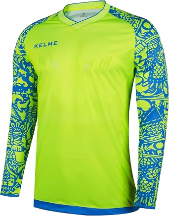 KELME Kids Goalkeeper Soccer جيرسي مبطن حارس مرمى كرة القدم جيرسي طويل الأكمام Goalie قميص تدريب كرة القدم الزي الرسمي