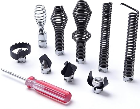 10-Piece Drain Snake Attachment Kit for RIDGID, Drain Cable Cutter Set for 5/8" 16mm Heavy-Duty Cables, Compatible with K-400 C-4 C-6 C-7 C-8 C-9 Models