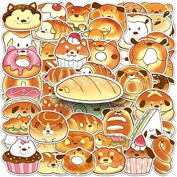 Sticker Set Cute Sticker Set Waterproof Print Notebook Diary DIY Commemorative Gift Birthday Gift Clear Printing For Children Diary Suitcase Skateboard Suitable for Cars 50 Sheets
