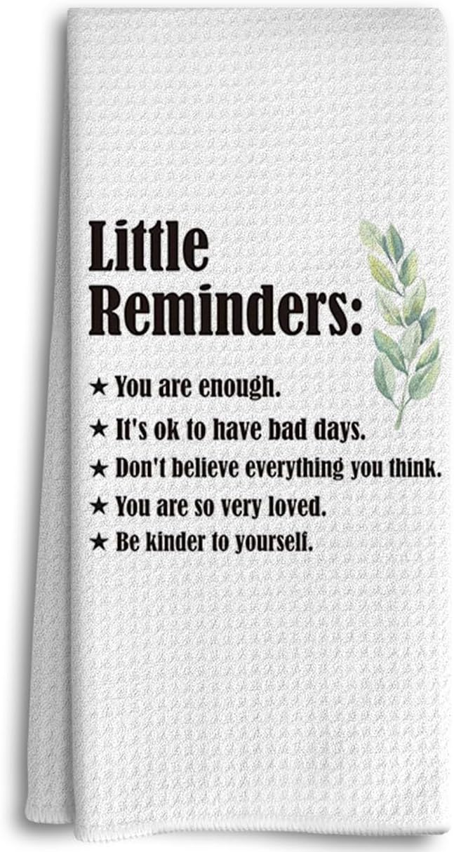 Encouraging Gifts for Women - Positive Quotes Hand Towels & Motivational Kitchen Decor - You Are Enough Dish & Tea Towels for Kitchen & Bathroom