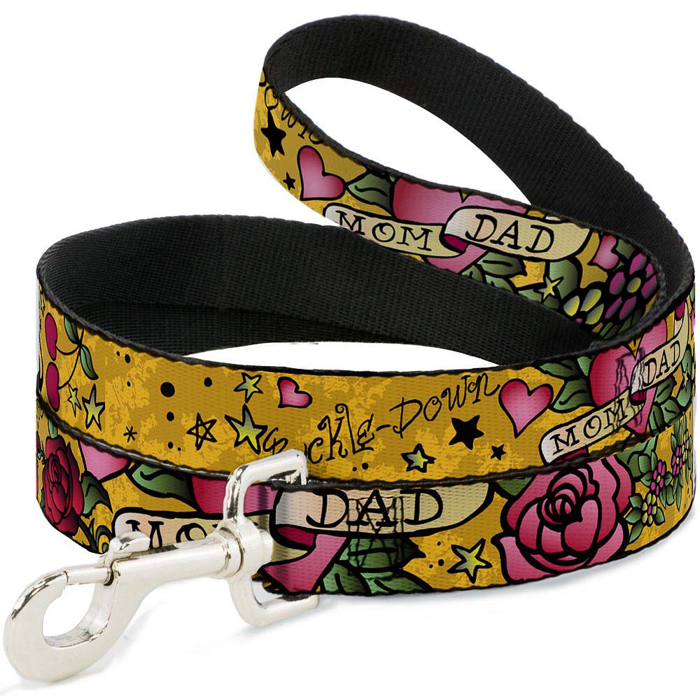 Laisse pour chien Buckle-Down jaune anti-nœud sangle fine