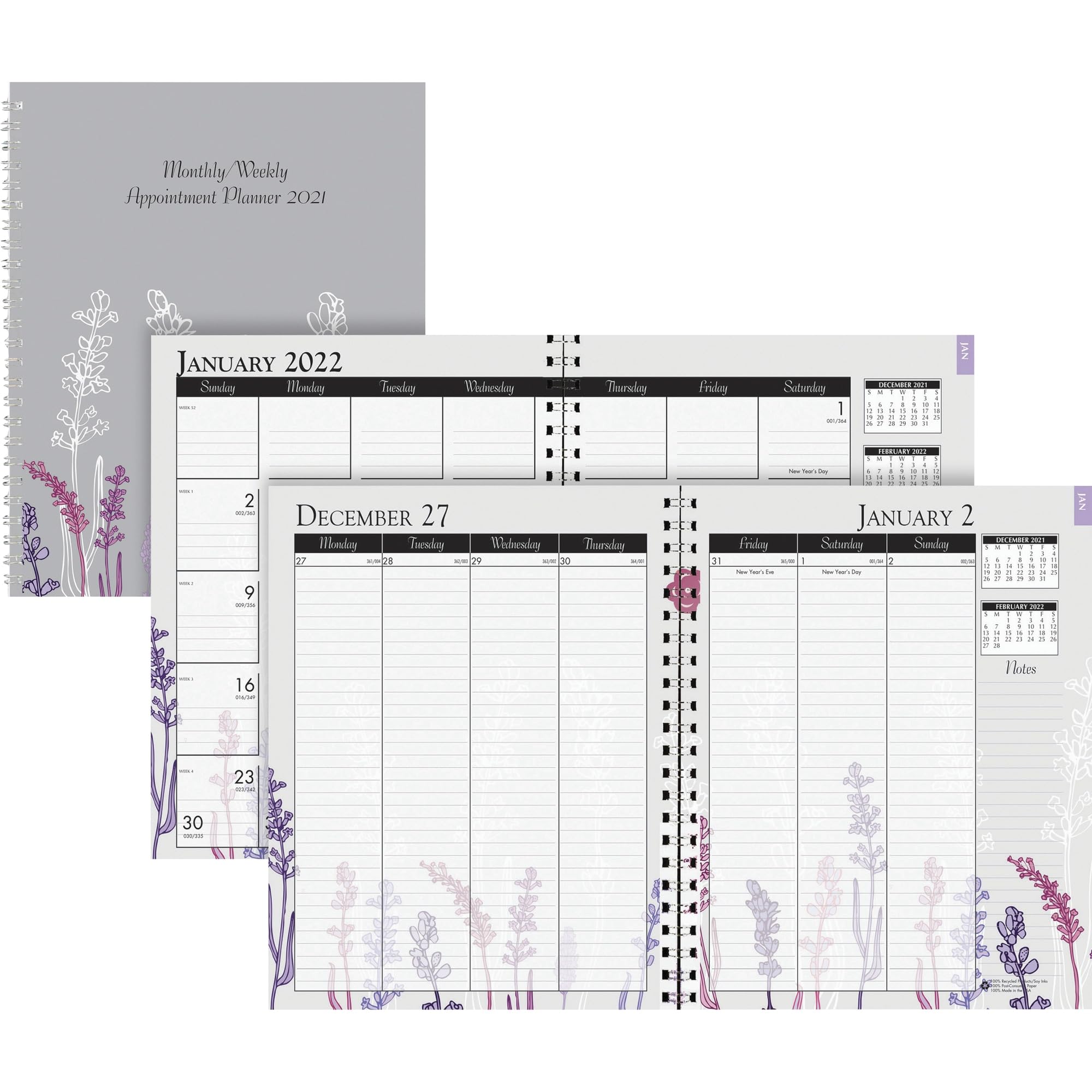 House of Doolittle Calendario mensile 2022, Wildflower, 17,8 x 22,9 cm, gennaio - dicembre (HOD295674-22)