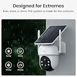 AOSU Security Cameras Outdoor Wireless, 2 Cam-Kit, No Subscription Required, Solar-Powered, Home Security Cameras System with 360° Pan & Tilt, Auto Tracking, 2K Color Night Vision, Easy Setup