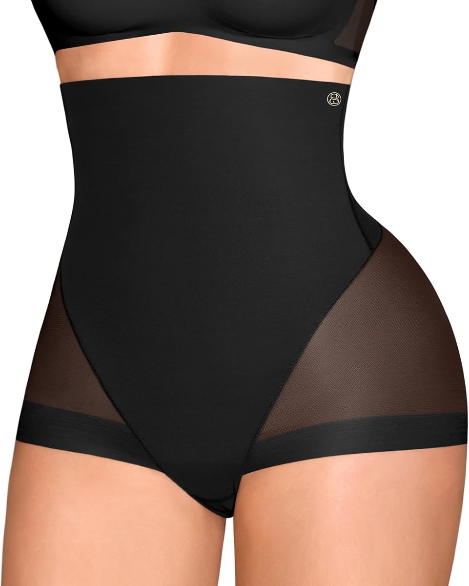 SHAPELLX Women High Waist Tummy Control Slips Shapewear Panties Under Dress
