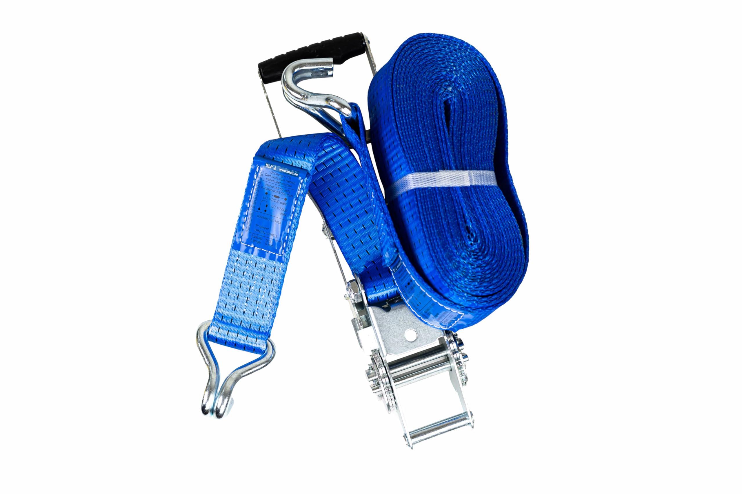 Cinghie di serraggio 4 pezzi cricchetto a leva lunga 5000 daN, 8 m, cinghie con cricchetto, 2 pezzi con gancio, cinghia a cricchetto, cinghia di ancoraggio blu