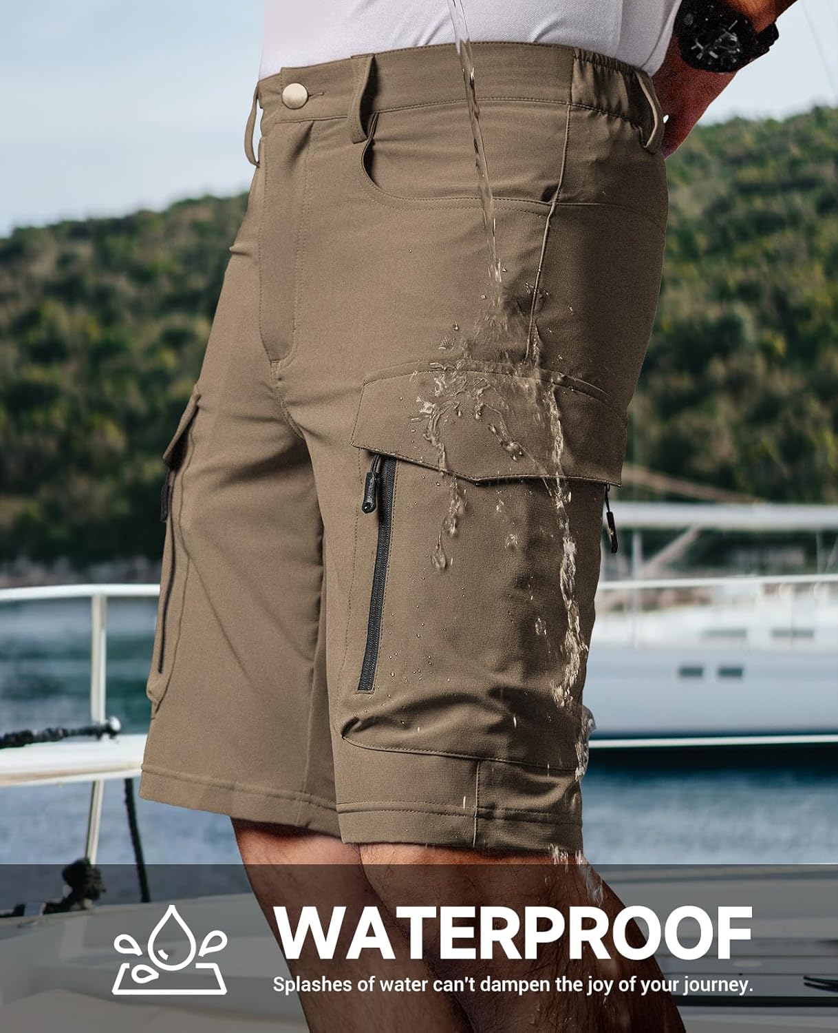 Moosehill Men's Hiking Cargo Shorts with 7 Pockets Quick Dry for Casual Work