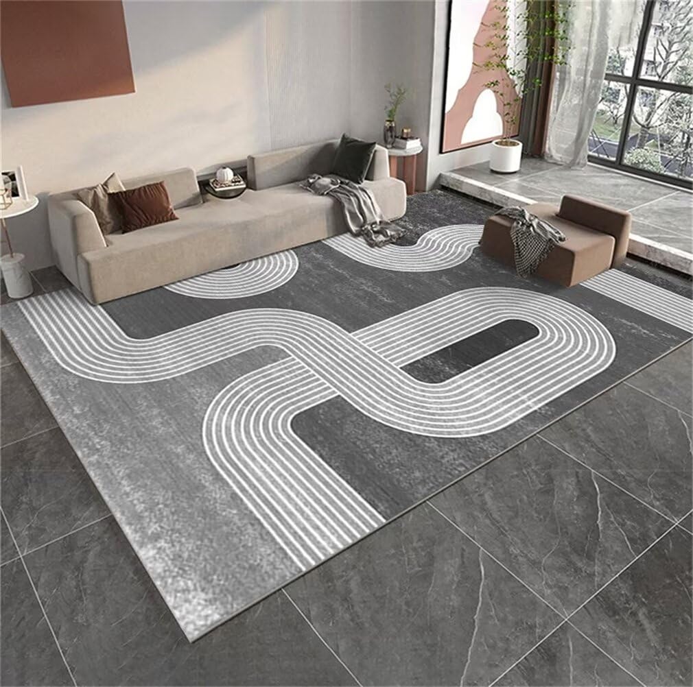 Tapis de chambre fille gris moderne idéal pour créer un coin lecture apaisant