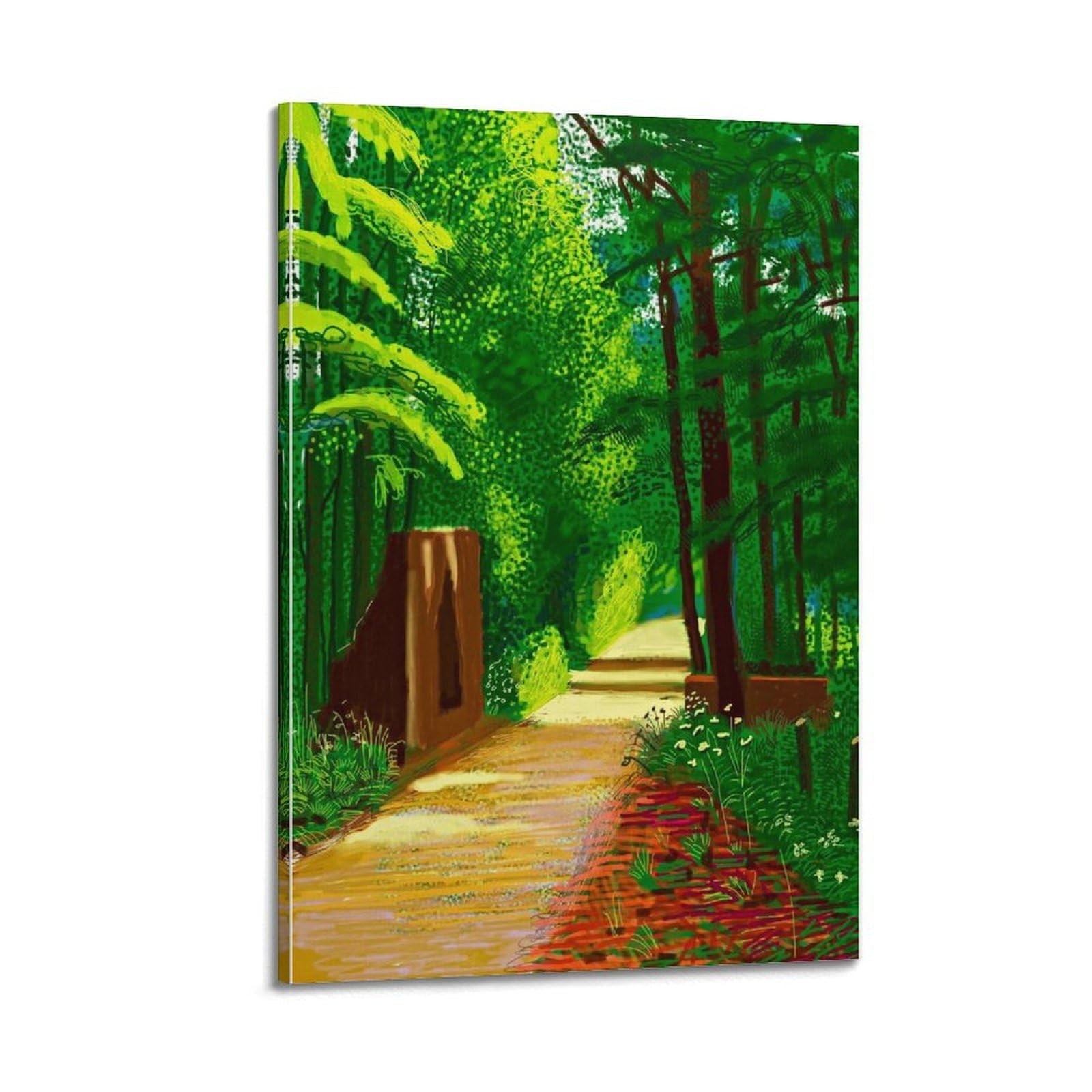 Ckjenjbkm Frame-Style David Hockney Vintage Abstractwall Art Beige Posters Aesthetic Canvas Wall Art Print Home Decor For Bedroom Living Room12x18inch(30X45cm)
