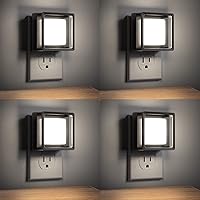 Vista 17 de DORESshop Luces nocturnas LED enchufables a la pared, 4 paquetes de luz nocturna plegable, portátil, regulable, con sensor de atardecer a amanecer
