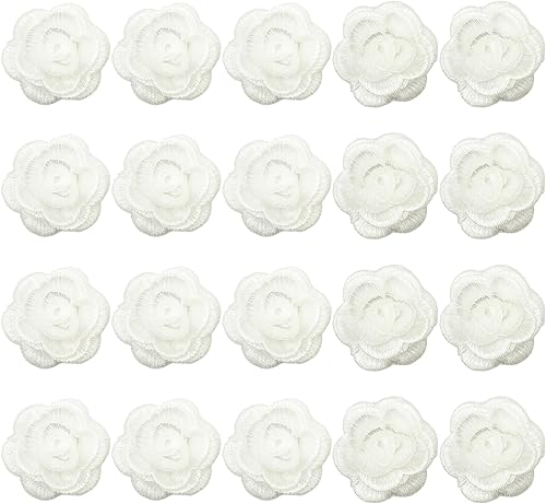 Miniatura 8 de 20 piezas de apliques de encaje de flores, exquisitos parches de bordado floral en 3D para bodas, vestidos de novia, reparación de ropa, adornos