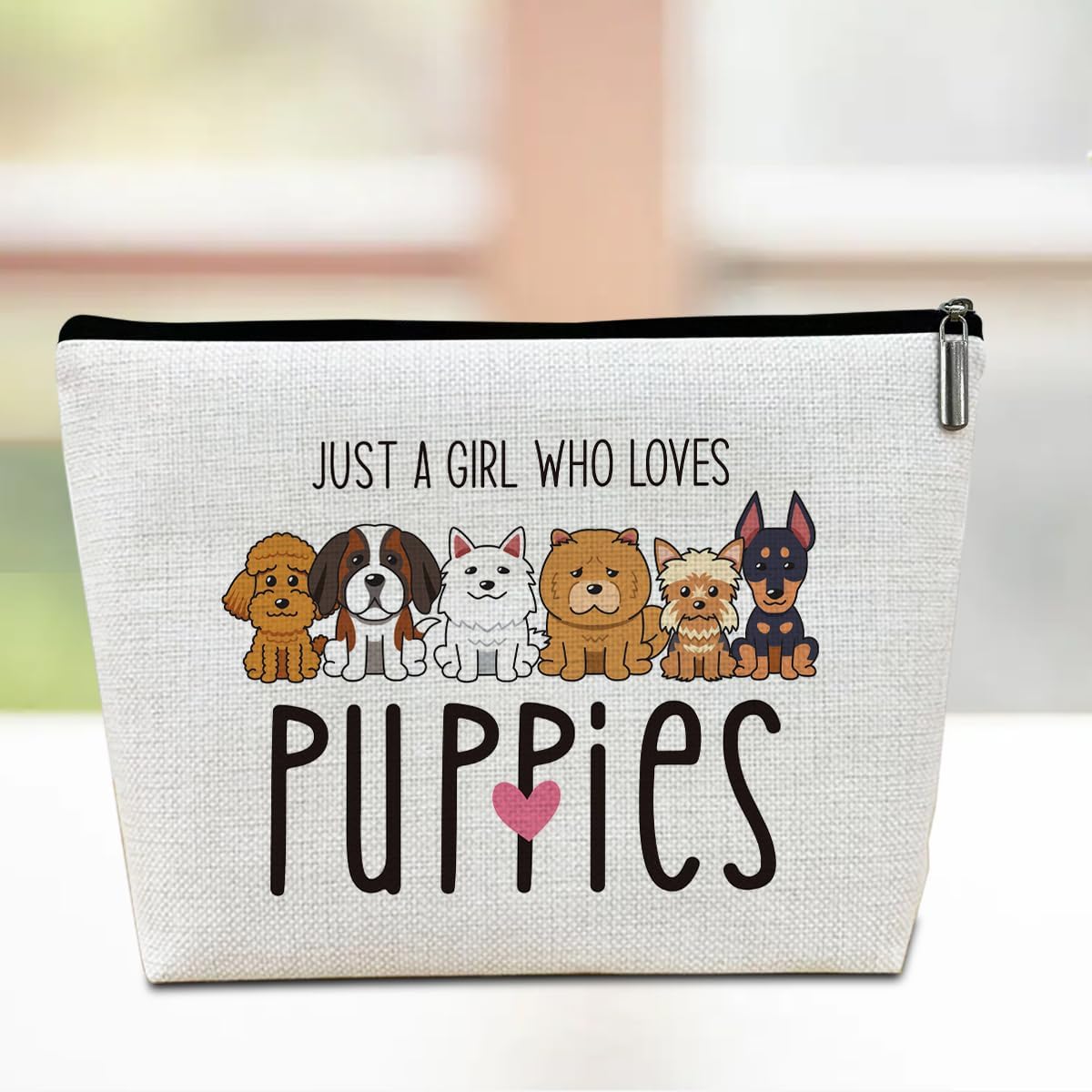 Dog Mom Gifts Cute Puppy Pet Makeup Bag, Dog Lovers Gifts for Women Sister Friends Cosmetic Bag, Graduation Birthday Friendship Gift Makeup Pouch Organizer