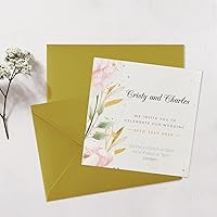 Vista 6 de Granhoolm Paquete de 50 sobres de 5 x 7, sobres de invitación A7 con bandera V de 5.25 x 7.25 pulgadas para tarjetas de 5 x 7, ideal para Dorado