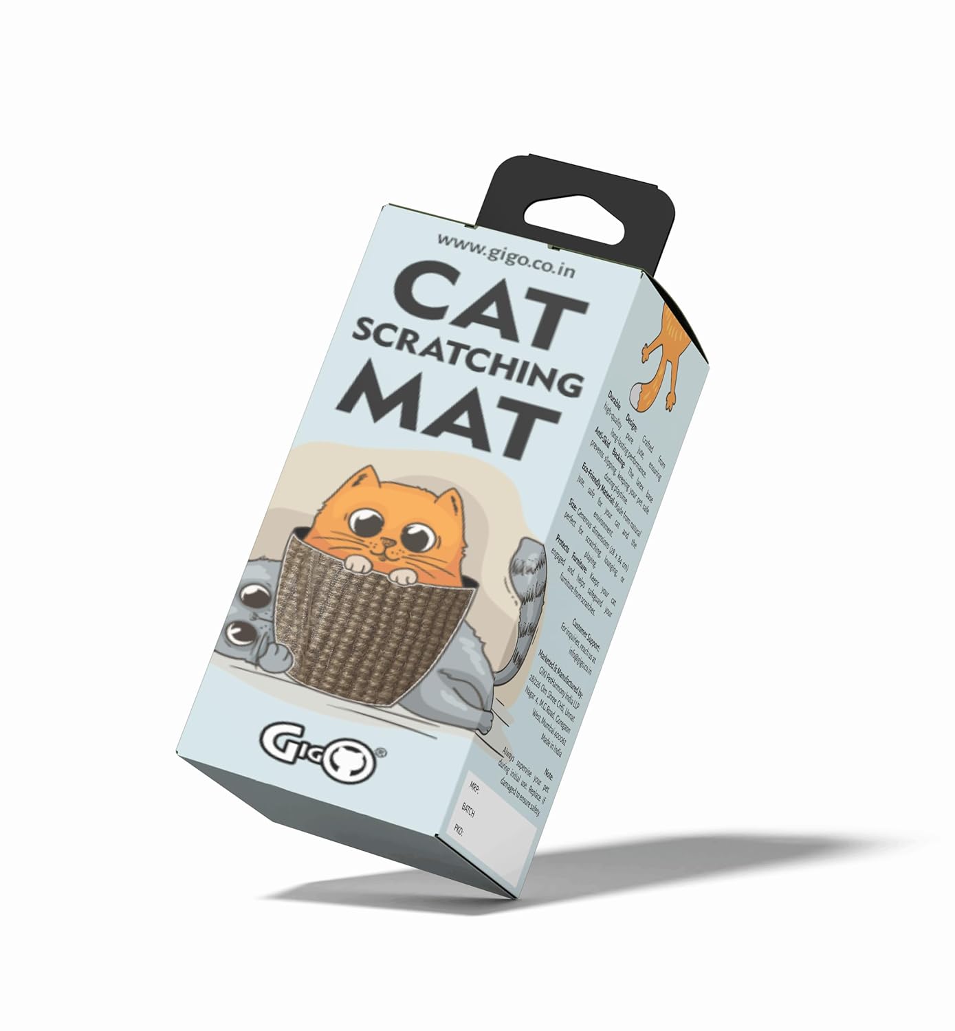 Gigo Cat Scratching Mat 28x80cm – Durable Knitted Jute with Anti-Skid Latex Backing, Prevents Furniture Damage, Long Lasting & Aesthetic Home Friendly Cat Scratch Pad