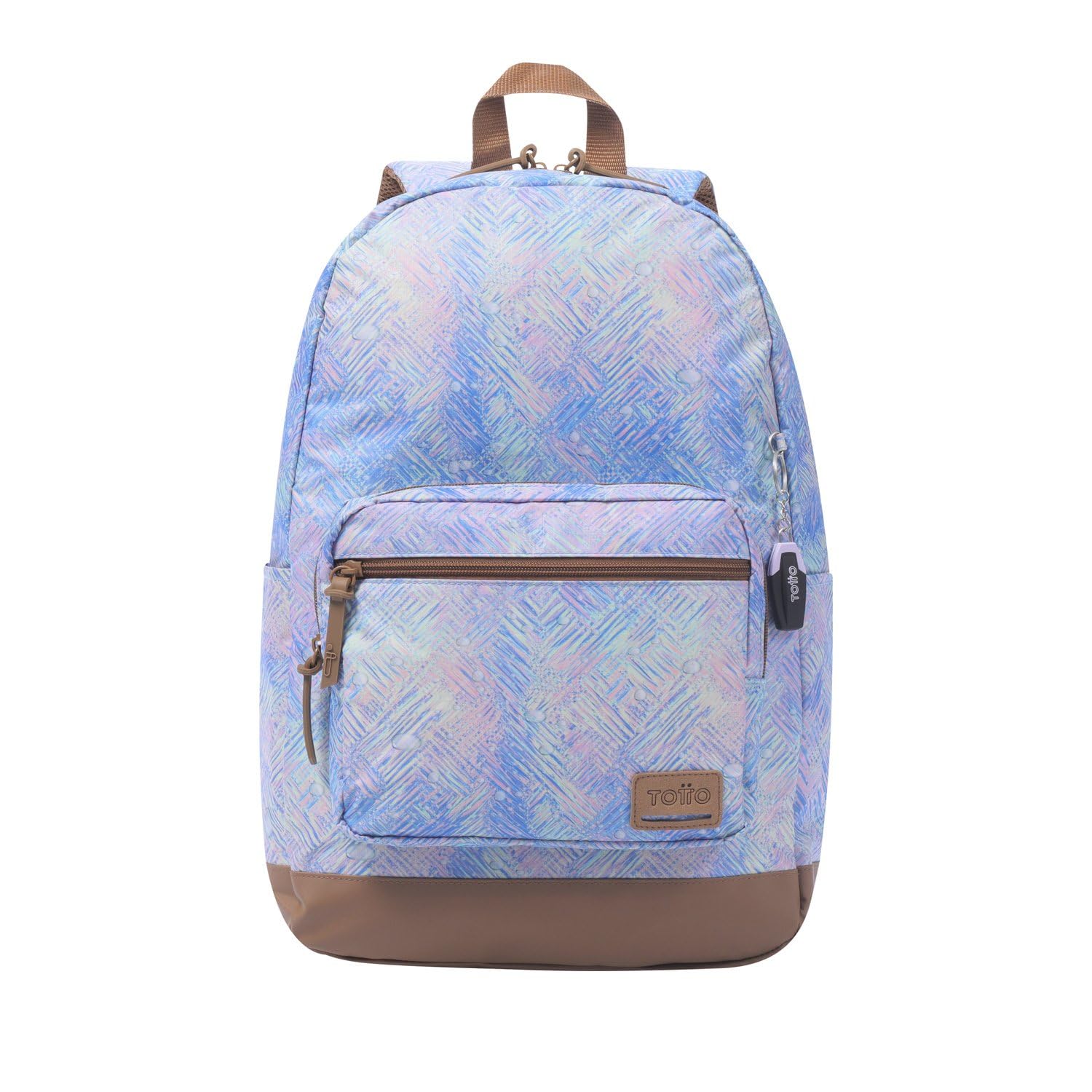 TOTTO - Mochila para Ordenador Portátil de 14 Pulgadas, Modelo Tocax, 2 Compartimentos, Bolsillo con Organizador y Porta Móvil, Bolsillo Botella, Espaldar Ergonómico, Estampado Lucylu Azul