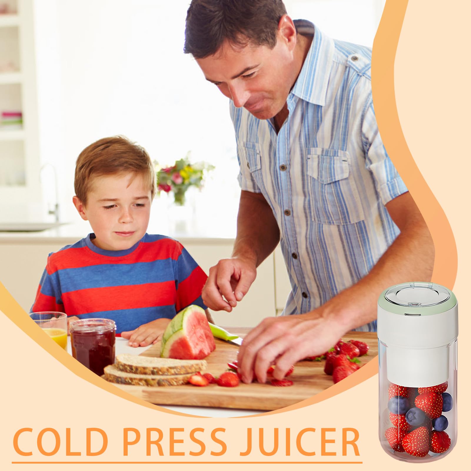 Piccolo frullatore – Blender Senza Fili ed Estrattore Di Succo Portatile | Mixer Milkshake Ricaricabile USB | Per Succo Latte Caffè Casa Sport All'aperto Bevande Proteine