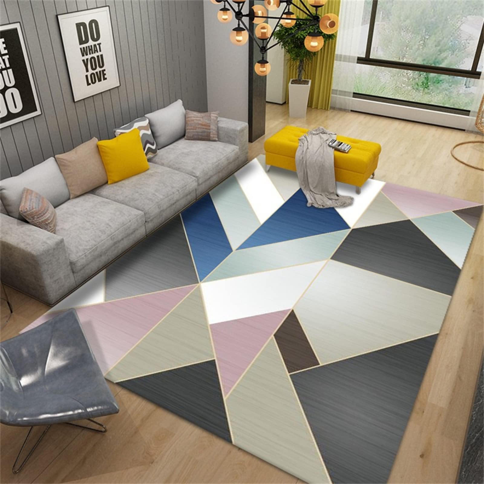 Tapis salon grand format 140x200 chic et lavable en machine