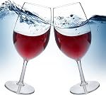 MICHLEY Floating Wine Glasses for Pool, Modern Red Wine Glasses Set of 6(15oz), Reusable Tritan Plastic Goblet,Shatterproof White Wine Cups for Outdoor