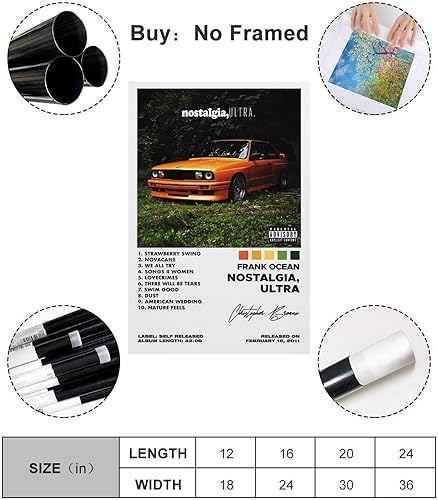 Miniatura 2 de KJV Frank Ocean Nostalgia Ultra - Póster de Nostalgia para decoración de dormitorio, 16 x 24 pulgadas (15.7 x 23.6 in), estilo sin marco
