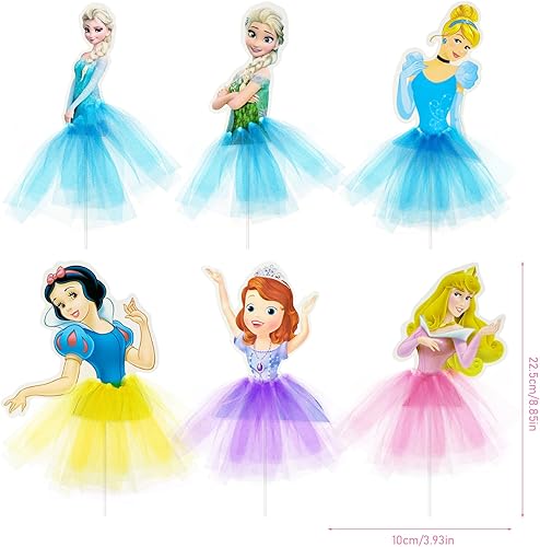 Miniatura 2 de 6 decoraciones de princesa para cupcakes, decoración de pastel de princesa para cumpleaños de niñas, para baby shower, fiesta de cumpleaños temática