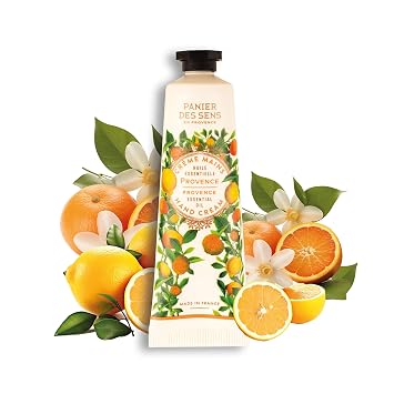 Panier des Sens Provence Citrus Mini Hand Cream for Women French Travel Size Hand Cream for Dry Hands, Fast-Absorbing Non-Greasy Vegan Shea Butter Moisturizer, 1 Fl Oz