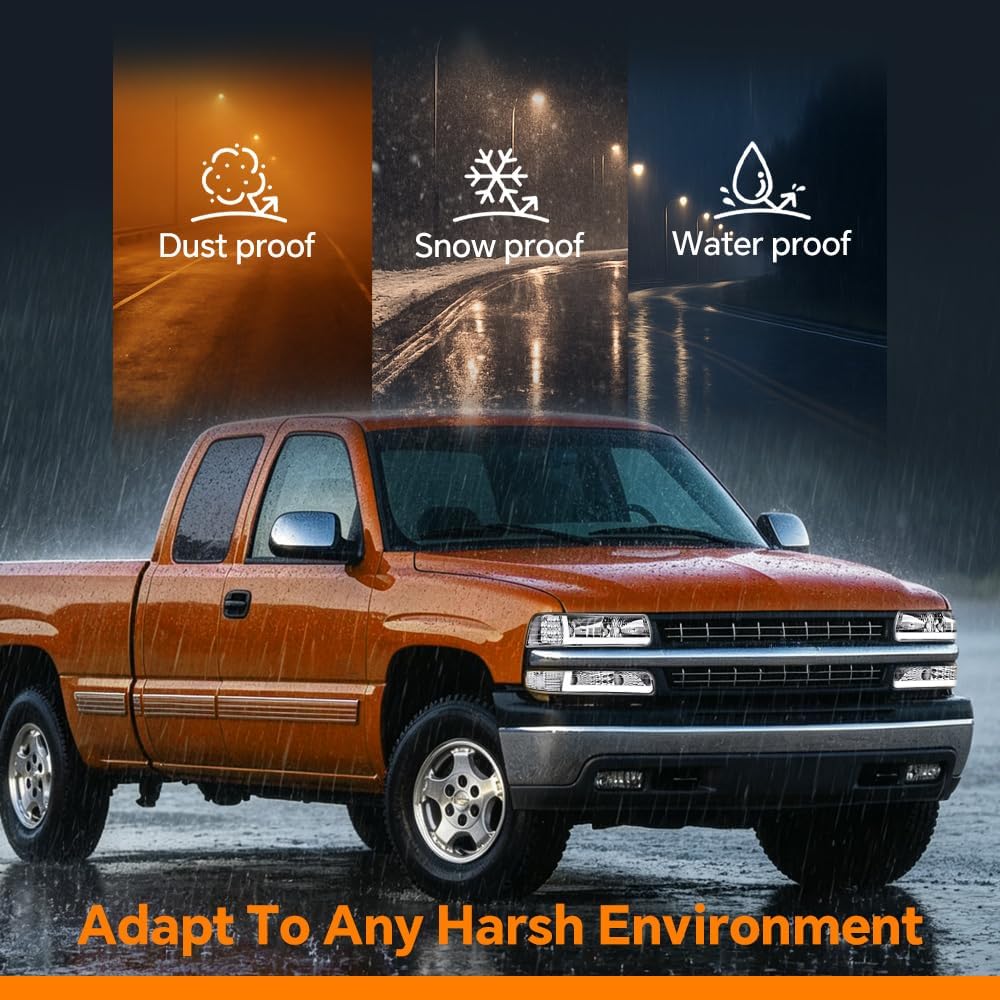 G-PLUS LED Headlights Fit Chevy Silverado 1999-2002/Fit Tahoe Suburban 1500 2500 2000-2006 Bumper Headlamps Left & Right