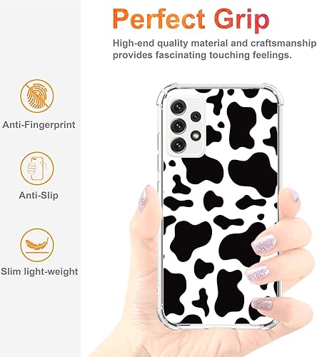Miniatura 4 de CCFUNCASE Funda A53 para teléfono compatible con Samsung Galaxy A53 0.18 oz 2022 diseño de vaca lindo (silicona para mujer, diseño de goma, a la