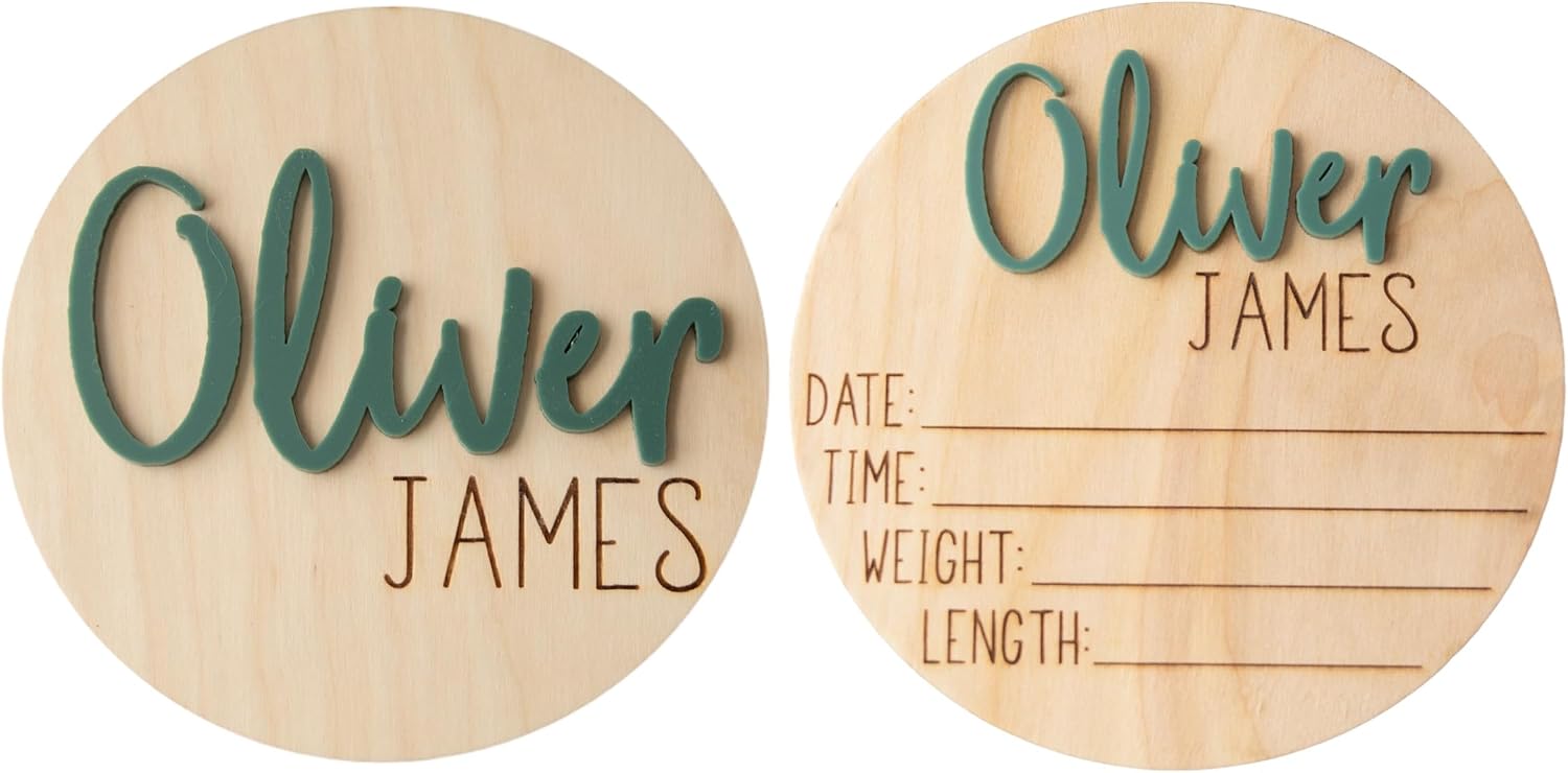 Double Sided Personalized Newborn Baby Birth Announcement Sign for Hospital