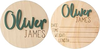 Personalized Newborn Announcement Sign for Hospital - Wooden Birth Announcement Sign for Hospital - Baby Name Announcement Sign - Baby Milestone Signs - Boy Girl - double sided