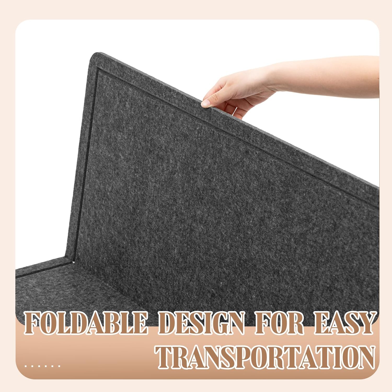 SmoothNovelty Felt Extra Large Bulletin Board, 96 x 48 Inches Decorative Felt Pin Board Alternative Foldable Picture Framed Display Board for School Home Office Kitchen Walls(Grey)
