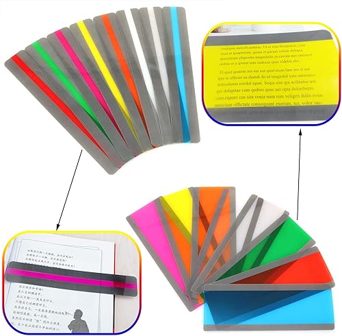 16 tiras de lectura guiadas multicolores, superposiciones de colores, resaltador, tira multiusos para niños, estudiantes, profesores, personas con