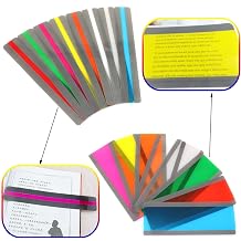 16pcs Multi-Colored Guided Reading Strips Colored Overlays Highlighter Multipurpose Bookmark Strip for Children/Student/Teacher/Dyslexia People 8 ColorsSmall + Large