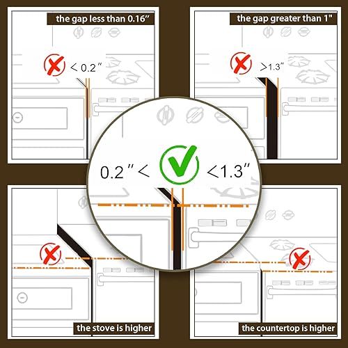 Miniatura 6 de Cubierta de silicona para encimera de cocina, 25 pulgadas de largo y extra anchas para llenado de huecos de estufa, 2 piezas, entre horno y
