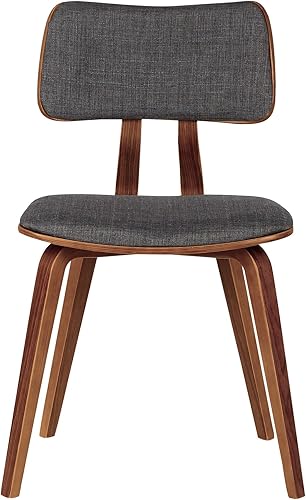 Miniatura 6 de Armen Living Jaguar Silla de comedor en tela de carbón y acabado de madera de nogal, acabado carbón/nogal, 20 pulgadas de profundidad x 18 pulgadas