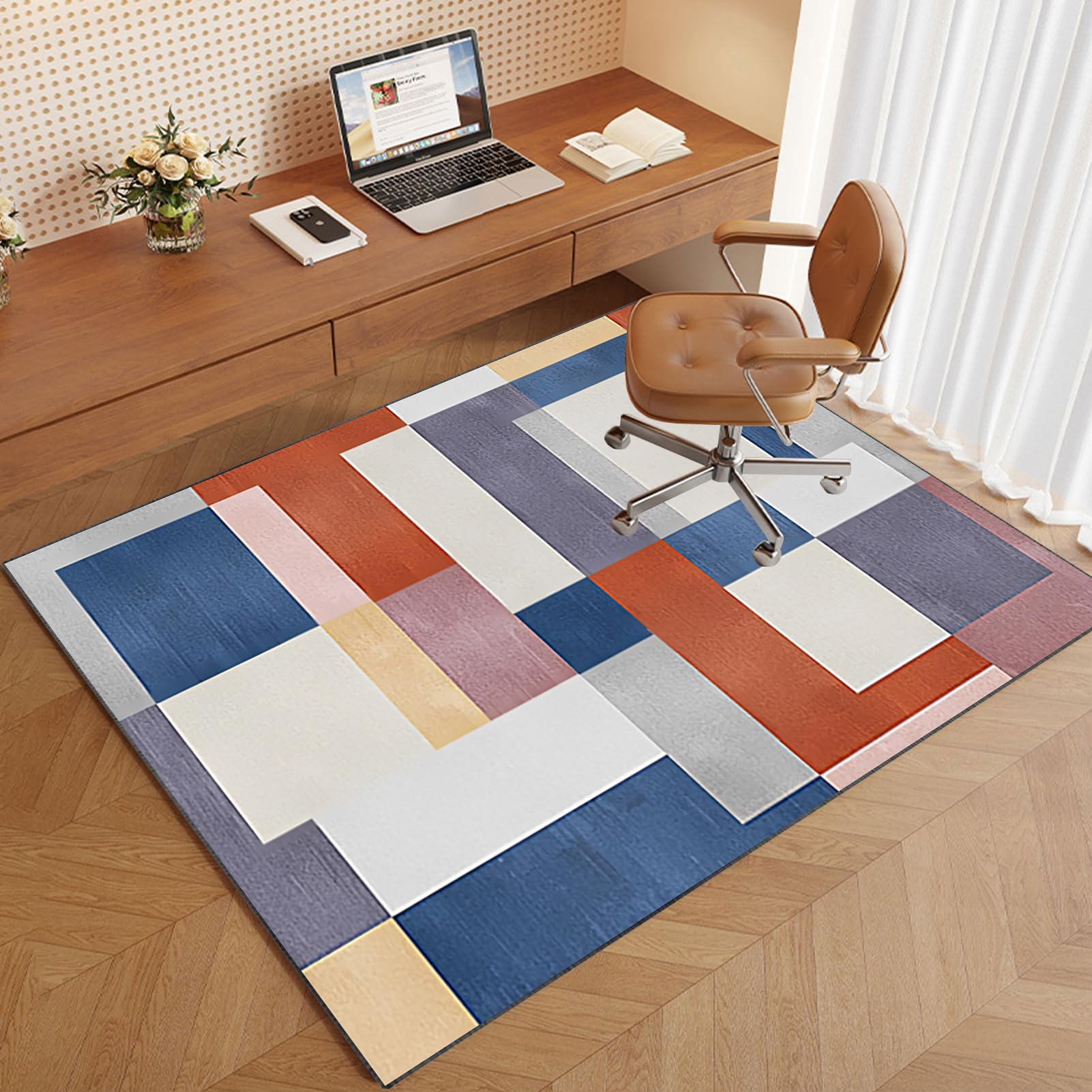 VETCS Gaming Stuhl Unterlage, Bürostuhl Unterlage, Bodenschutz Matte für Bürostuhl, Schreibtischstuhl Unterlage für zu Hause, Bodenschutzmatte für Hartböden, Gaming Teppich für Parkett 120 x 160 cm