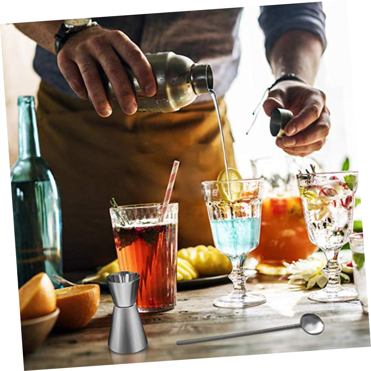 6piezas Coctelera De Acero Inoxidable Coctelera De Bar para Preparar Cócteles De Vino Casa