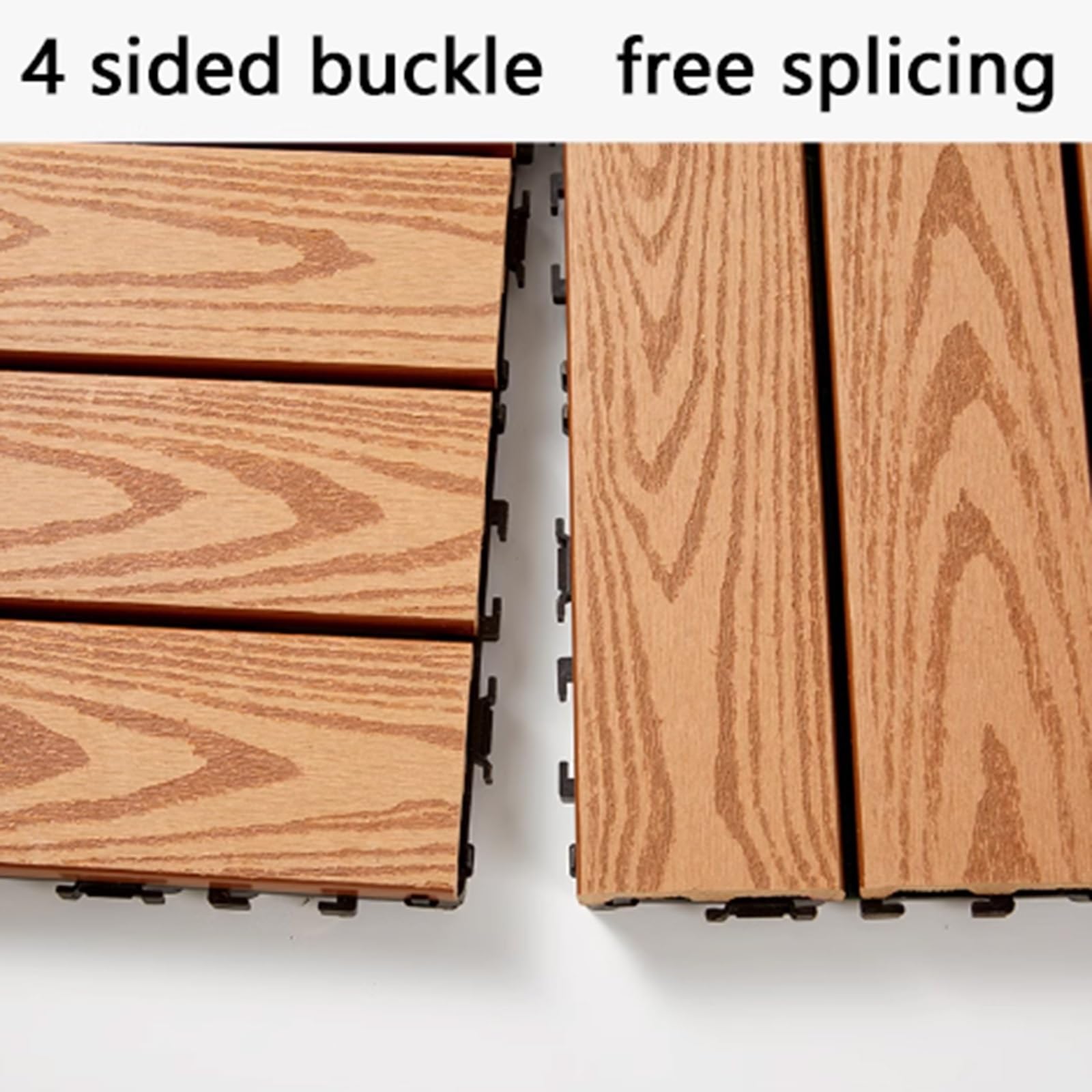 Modern Kunststoffholz Badvorleger rutschfest, 30x30 cm, Duschmatte Badvorleger Aus Holz, Spa, Sauna(8 pcs)