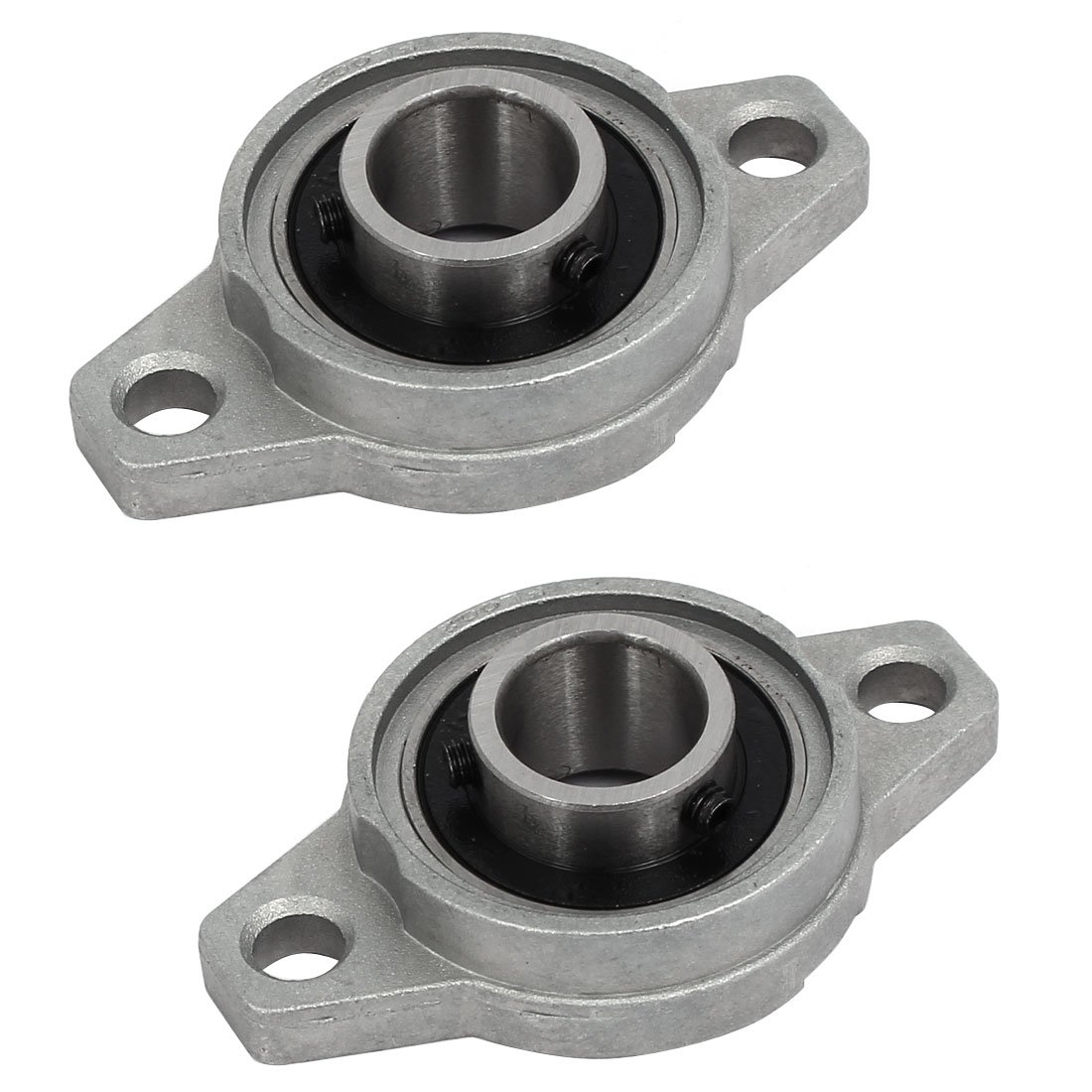 Uxcell Silver Tone Sourcingmap Fl002 15Mm Bore Zinc Alloy 2-Bolt Self-Aligning Flange Mounted Ball Bearing 2Pcs