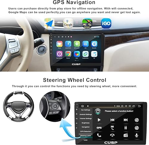 Miniatura 2 de 2023 - Radio estéreo para coche de 9 pulgadas Android 8G128G universal doble DIN inalámbrico para coche Android Auto 1280x720 QLED Pixel in-Dash Kit