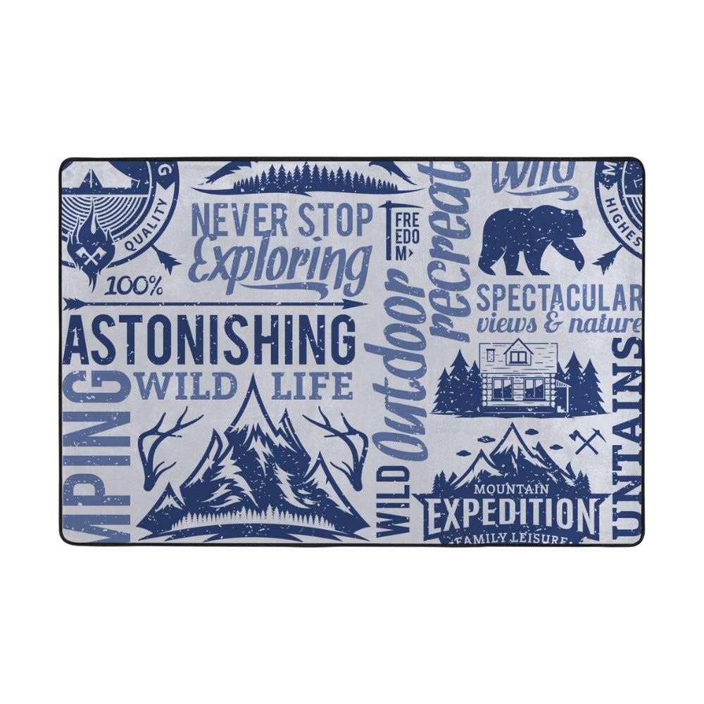Tapis de salon en velours motif journal 63 x 48 inch