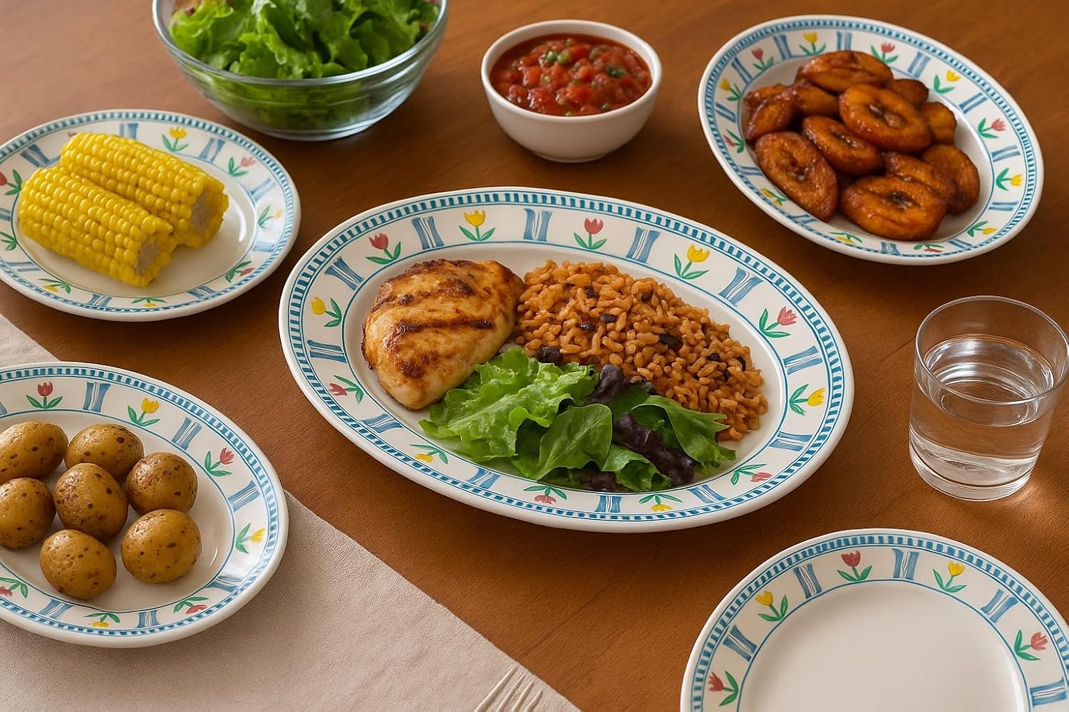 Mystic Romance Melamine 12-Piece Accent Plates, Lightweight Melamine Material (Blue)