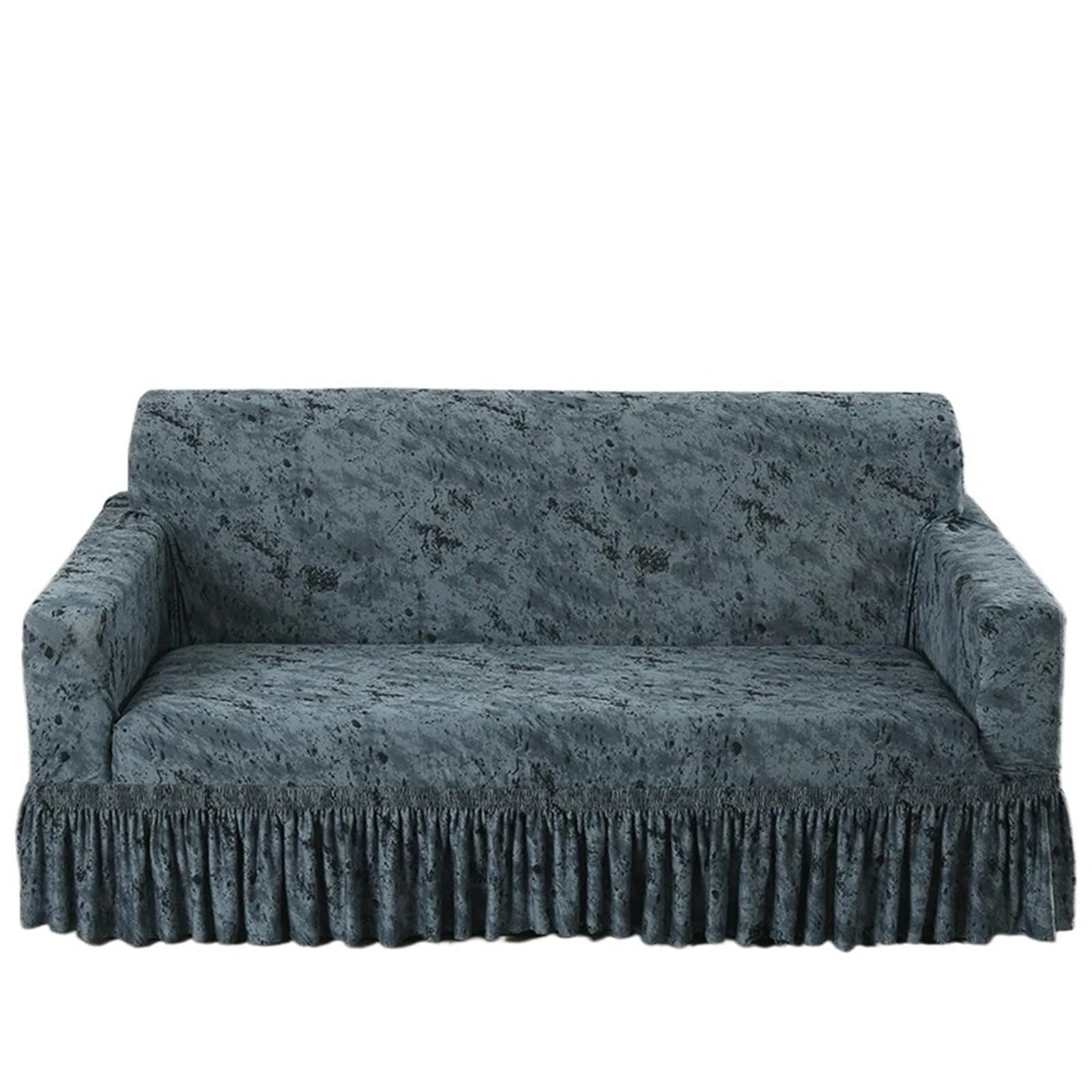 Housse de canapé lavable en fourrure extensible à motifs