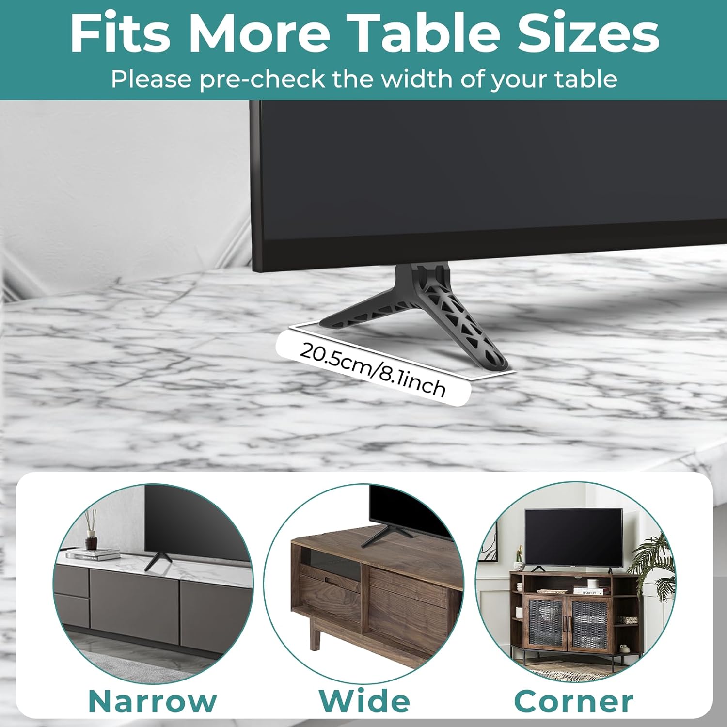 TV Stand Legs Only for Vizio D32F-F1, D32-D1, E32F-E1 - Non-Universal Replacement Legs, Only for We Listed Model, with Non-Slip Pads, Screws & Instructions