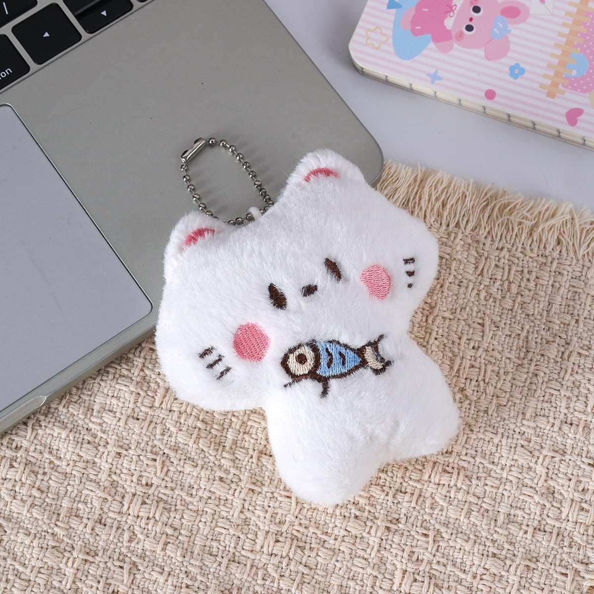 4Pcs/Set Cute Tiyaki Cat/Star/Capybara/Terrier Dog/Cockroach Keychain Soft Key Chain Ring Bag Charm Pendant image 3