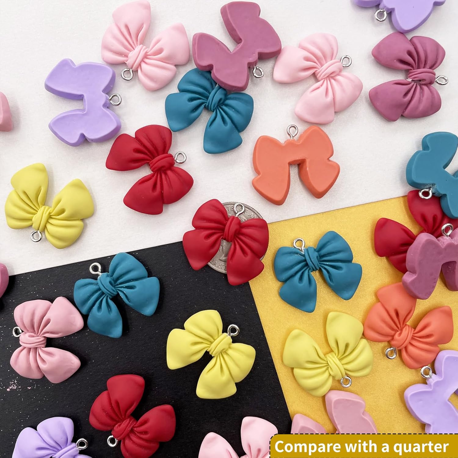 Resin Bow Pendnat Cute 3D Charms Glass Crystal Rhinestone Bowtie for Jewelry Making Bracelet Necklace Earring Pendant Craft Supplies DIY Accessories - Image 2