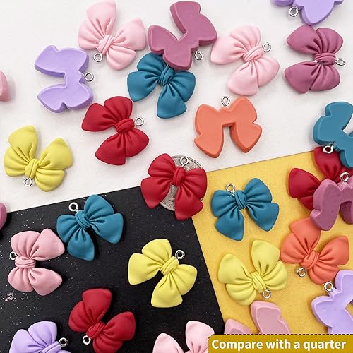 Miniatura 2 de Dijes de lazo chapados en oro, resina de aleación, varios colgantes de diamantes de imitación de circón para manualidades, pulseras, collares,