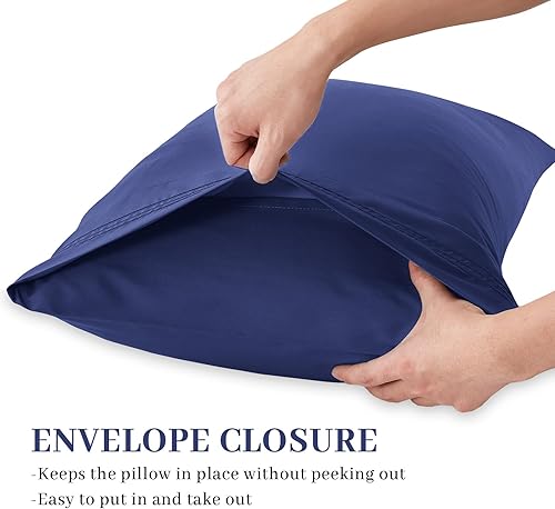 Miniatura 5 de YIYEA Juego de 4 fundas de almohada de microfibra cepillada ultra suave 1800, tamaño estándar, resistentes a las arrugas (20 pulgadas 30 pulgadas)