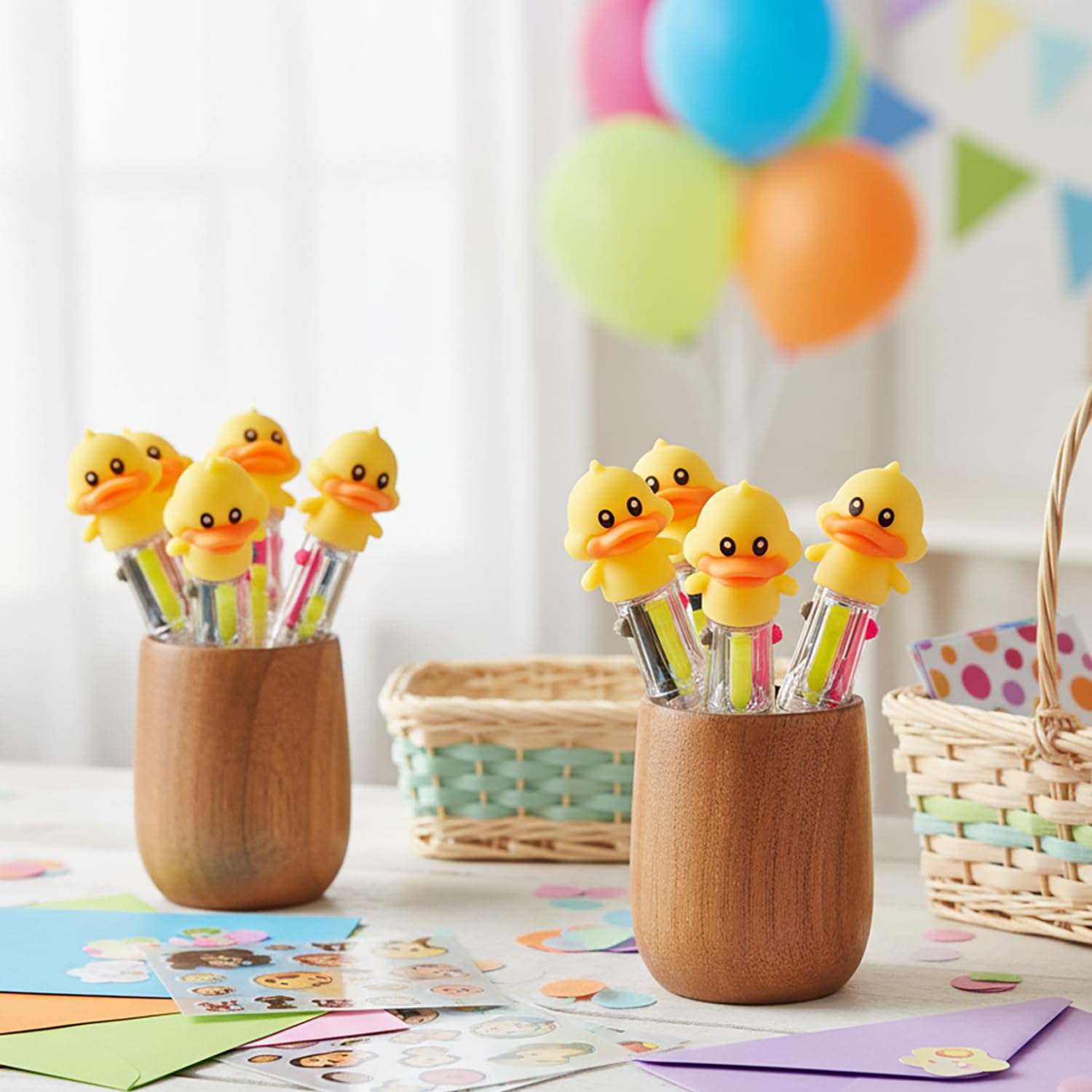 Fun Express Mini-Kugelschreiber, 8,9 cm, Ente, Kunststoff, 10 Farben, 12 Stück