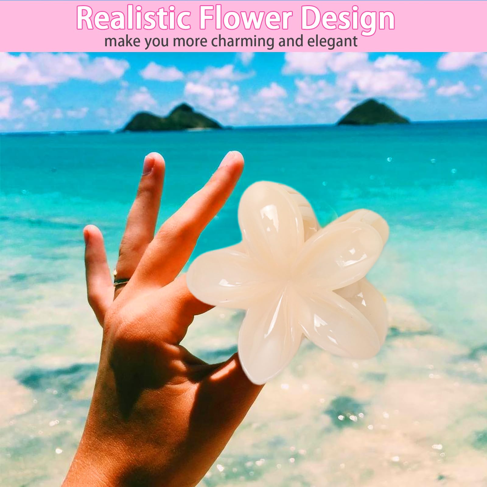 5PCS Flower Claw Clips, Nonslip Flower Hair Clip - Image 4